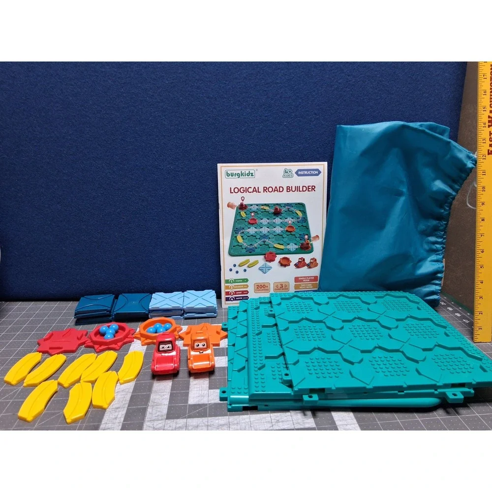 Burgkidz Logical Road Builder Board Game Multicolor STEM Puz 200 Challenges Flaw